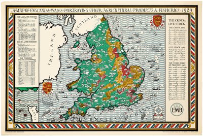 Eine Karte von England und Wales von Leslie MacDonald Gill