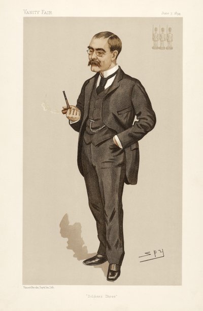 Rudyard Kipling (1865 - 1936), aus Vanity Fair, veröffentlicht 1894 von Leslie Matthew Ward