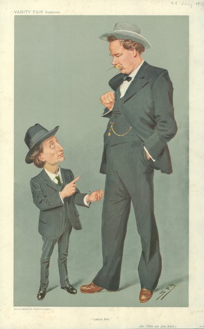 Ben Tillett und John Ward, Labour-Männer, 29. Juli 1909, Vanity Fair Karikatur von Leslie Matthew Ward