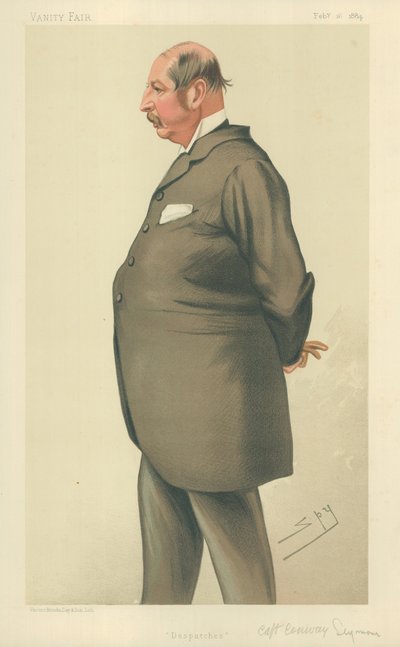 Kapitän Conway Seymour, Depeschen, 16. Februar 1884, Vanity Fair Karikatur von Leslie Matthew Ward