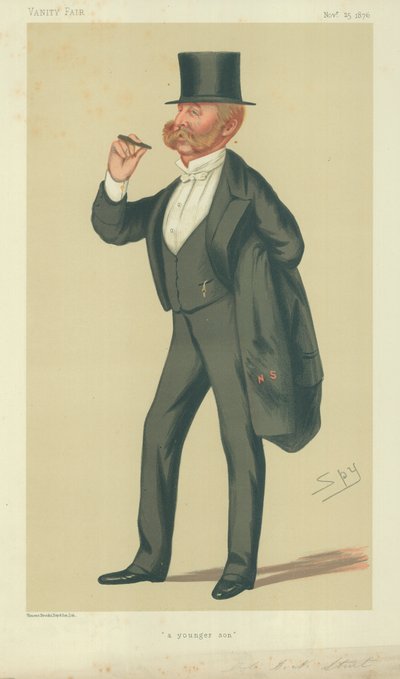 Oberst Charles Napier Sturt, ein jüngerer Sohn, 25. November 1876, Vanity Fair Karikatur von Leslie Matthew Ward
