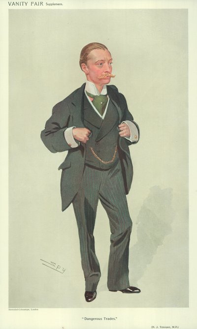 Harold J Tennant, MP, Gefährliche Berufe, 23. Dezember 1909, Vanity Fair Karikatur von Leslie Matthew Ward