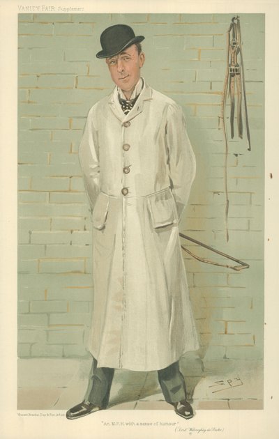 Lord Willoughby de Broke, Ein MFH mit Sinn für Humor, 26. Dezember 1885, Vanity Fair Karikatur von Leslie Matthew Ward