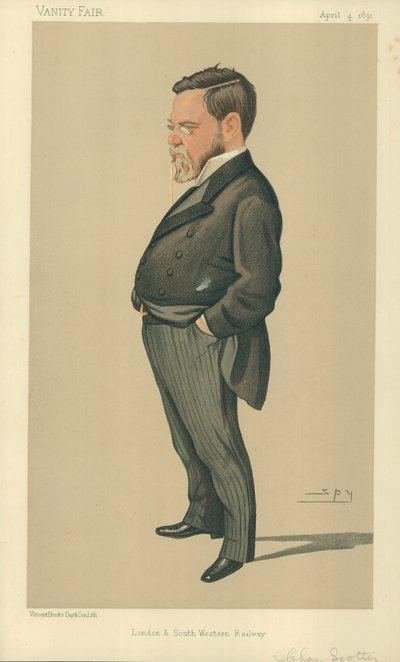 Mr. Charles Scotter, London und Southern Western Railway, 4. April 1891, Vanity Fair Karikatur von Leslie Matthew Ward