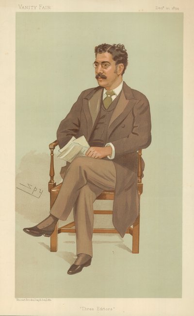 Mr. Clement King Shorter, Drei Redakteure, 10. Dezember 1894, Vanity Fair Karikatur von Leslie Matthew Ward