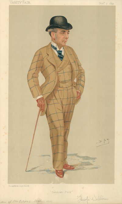 Mr. Hwfa Williams, Sandown Park, 7. November 1891, Vanity Fair Karikatur von Leslie Matthew Ward