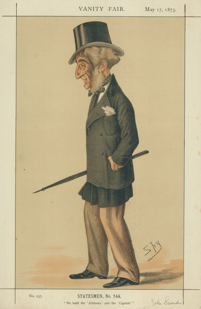 Mr. John Laird, Er baute die Alabama und den Captain, 17. Mai 1873, Vanity Fair Karikatur von Leslie Matthew Ward