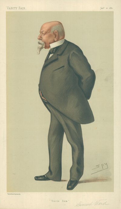 Mr. Samuel Ward, Uncle Sam, 10. Januar 1880, Vanity Fair Karikatur von Leslie Matthew Ward