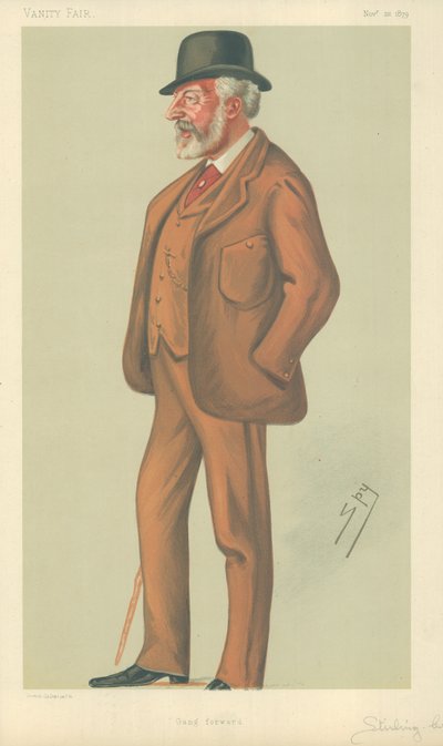Mr William Stuart Stirling-Crawfurd, Gang forward, 22. November 1879, Vanity Fair Karikatur von Leslie Matthew Ward