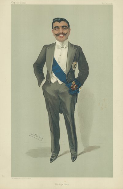 Der Aga Khan, 10. November 1904, Vanity Fair Karikatur von Leslie Matthew Ward