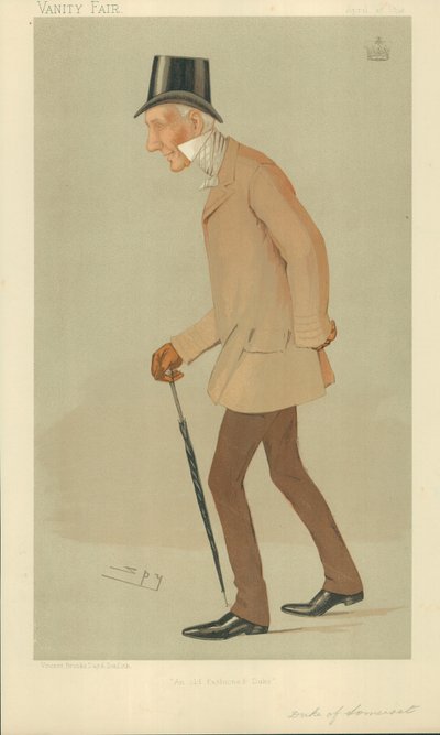 Der Herzog von Somerset, Ein altmodischer Herzog, 27. April 1893, Vanity Fair Karikatur von Leslie Matthew Ward