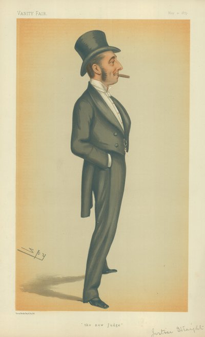 Der ehrenwerte Mr. Justice Straight, Der neue Richter, 10. Mai 1879, Vanity Fair Karikatur von Leslie Matthew Ward