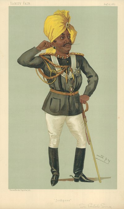 Der Maraj Sir Pertab Sing, Jodhpore, 27. August 1887, Vanity Fair Karikatur von Leslie Matthew Ward