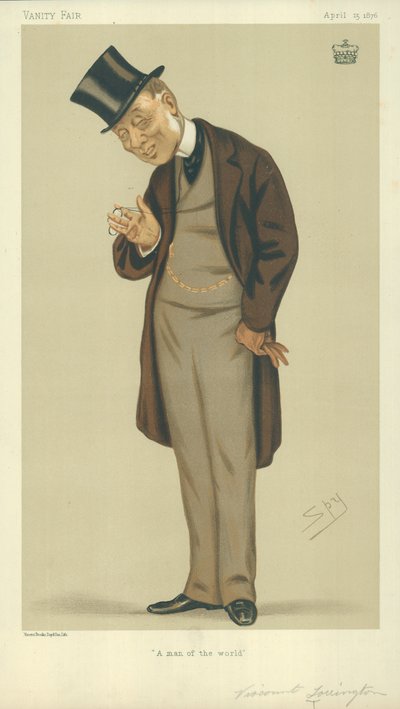 Viscount Torrington, Ein Mann der Welt, 15. April 1876, Vanity Fair Karikatur von Leslie Matthew Ward