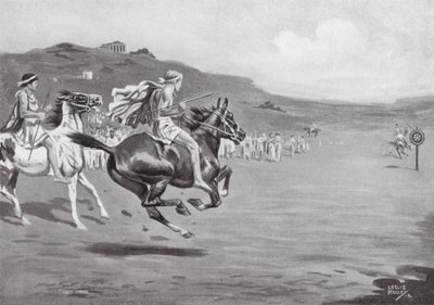 Griechische Reiter werfen den Speer von Leslie Mosley