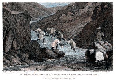Art des Goldwaschens in den brasilianischen Bergen, 1814 von Lester
