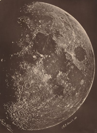 Fotografie des Mondes im ersten Viertel, 6. März von Lewis Morris Rutherfurd