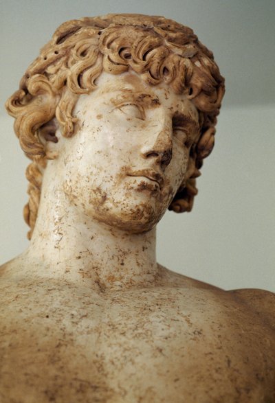 Antinous, parische Marmorstatue, aus dem Tempel des Apollo in Delphi, Griechenland, römische Zivilisation, 2. Jahrhundert n. Chr., Detail von Unbekannt Unbekannt