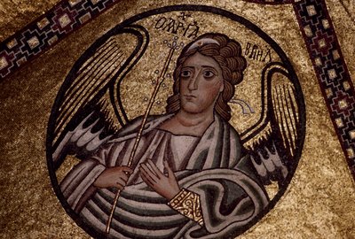 Figur eines Engels, Mosaik im Kloster Hosios Loukas, Griechenland, gegründet im frühen 10. Jahrhundert von Unbekannt Unbekannt