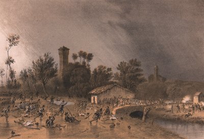 Erste Division der Regina-Brigade greift die Montreoli-Brücke an, Palestro, Lombardei von Unbekannt Unbekannt