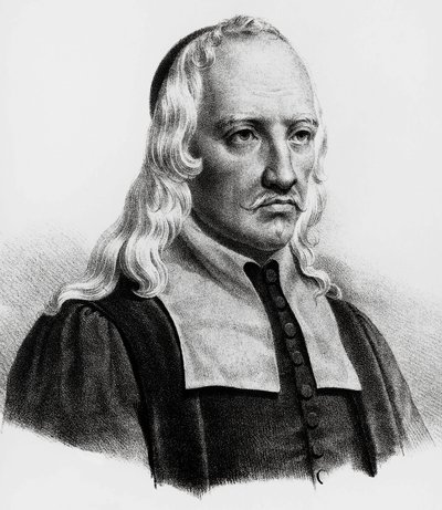 Porträt von Giovanni Alfonso Borelli (1608-1679), italienischer Mathematiker, Astronom, Philosoph, Physiologe, Gravur von Unbekannt Unbekannt