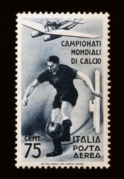 Briefmarke für die FIFA-Weltmeisterschaft 1934, 75-Cent-Luftpostmarke, Italien, 20. Jahrhundert von Unbekannt Unbekannt