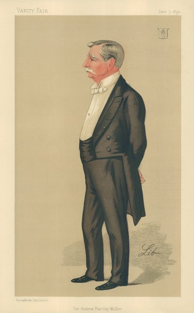 Sir Andrew Barclay Walker, 7. Juni 1890, Vanity Fair Karikatur von Liborio Prosperi