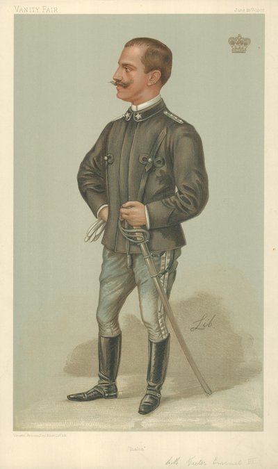 Victor Emmanuel III, Italien, 26. Juni 1902, Vanity Fair Karikatur von Liborio Prosperi