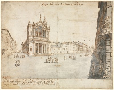 Achtzehn Ansichten von Rom: Santa Maria in Via Lata von Lievin Cruyl