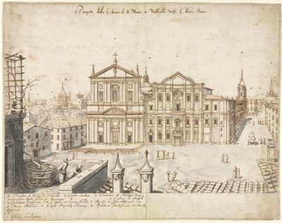 Achtzehn Ansichten von Rom: Die Kirche Santa Maria in Vallicella, 1665 von Lievin Cruyl