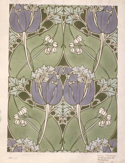 Entwurf für ein florales gewebtes Textil, ca. 1905 von Lindsay P. Butterfield