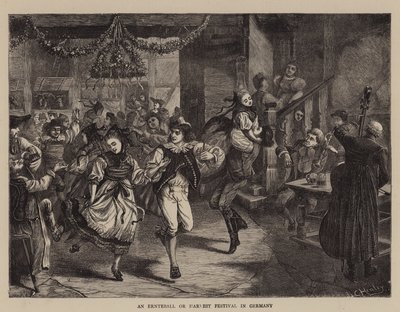 Ein Ernteball oder Erntedankfest in Deutschland von Lionel Charles Henley
