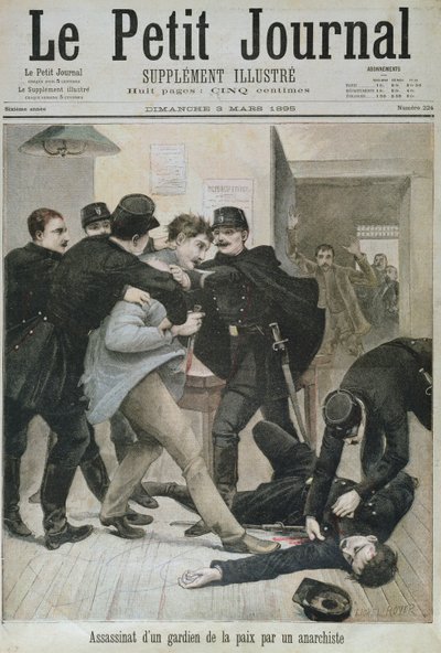 Ermordung eines Polizisten durch einen Anarchisten, Titelillustration von 