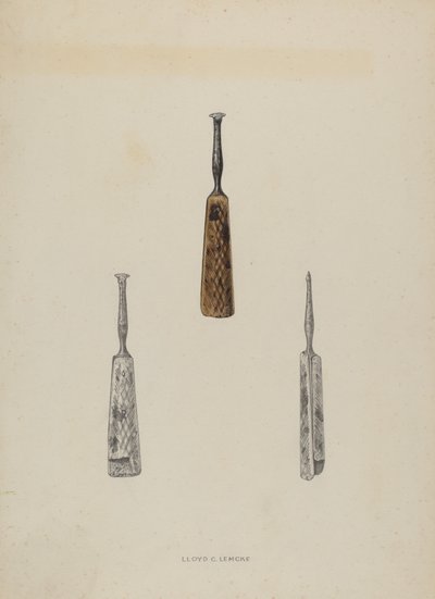 Lederführungsmarkierung, ca. 1937 von Lloyd Charles Lemcke
