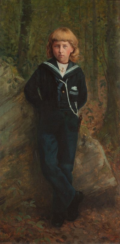 Porträt von Albert I im Alter von sieben Jahren von Leo Malempre