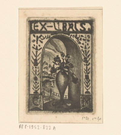 Ex Libris von C. van der Meulen von Lodewijk Schelfhout (signed by artist)