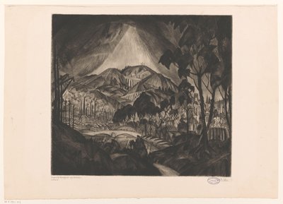 Hügellandschaft mit Industrie von Lodewijk Schelfhout (signed by artist)