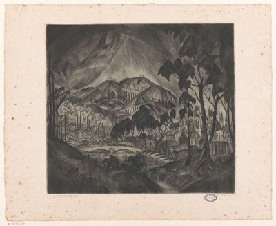 Hügellandschaft mit Industrie von Lodewijk Schelfhout (signed by artist)