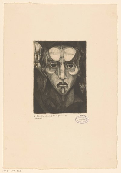 Kopf einer Frau von Lodewijk Schelfhout (signed by artist)