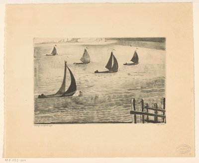 Ausgang eines Hafens (Sortie du port) von Lodewijk Schelfhout (signed by artist)