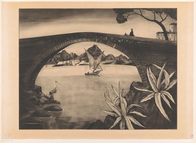 Bogenbrücke auf Korsika von Lodewijk Schelfhout