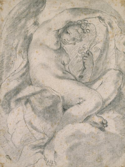 Eine Nymphe (Flora) inmitten von Wolken von Lodovico Carracci