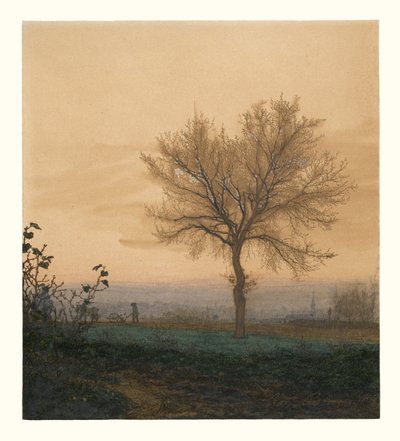 Landschaft mit einem kahlen Baum und einem Pflüger von Léon Bonvin
