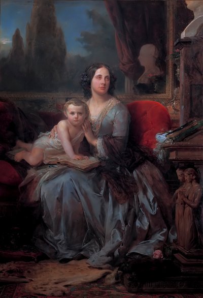 Maria Brignole-Sale De Ferrari mit ihrem Sohn Filippo, von Leon Cogniet von Léon Cogniet