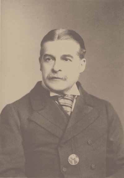 Porträt des Komponisten Sir Arthur Sullivan, 1842-1900, 1880er Jahre von London . Photo studio Elliott and