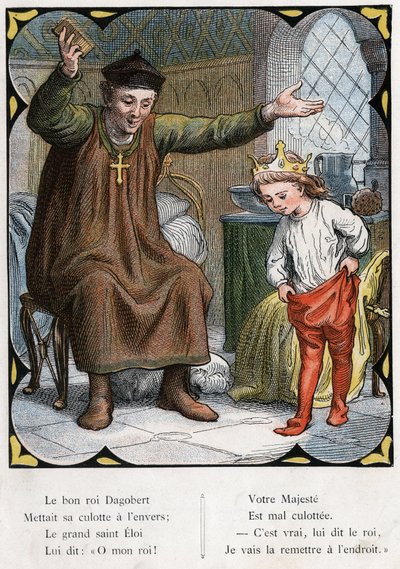 Illustration von Lorenz Frolich für das Volkslied „Der gute König Dagobert“. Ausgabe J. Hetzel. Um 1880. von Lorens Frolich