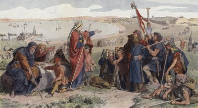 Thyra Dannebod befiehlt den Bau des Danevirke von Lorens Frolich