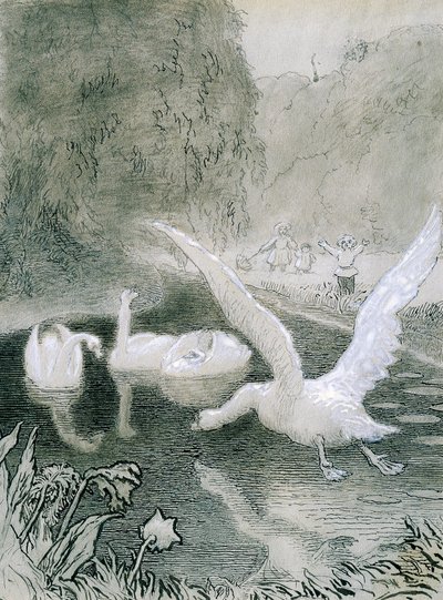 Das hässliche Entlein, Illustration von Lorenz Frolich für Märchen von Hans Christian Andersen von Lorens Frolich