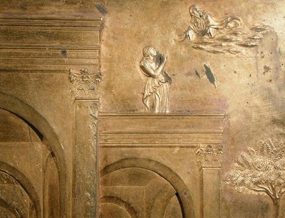 Die Geschichte von Jakob und Esau, Detail (Originaltafel von den Osttüren des Baptisteriums) von Lorenzo Ghiberti
