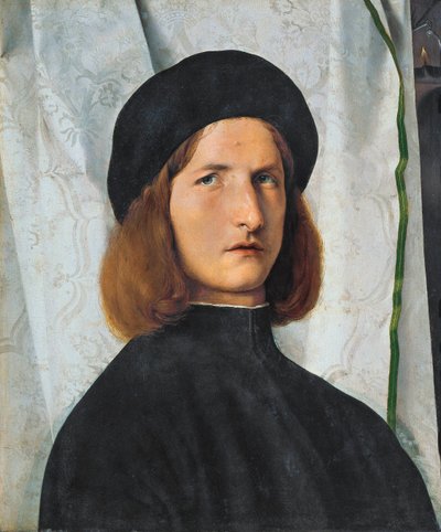 Porträt eines jungen Mannes mit Lampe, 1508 von Lorenzo Lotto